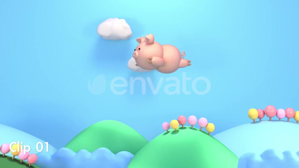 Cartoon Flying Pig Videohive 22339131 Motion Graphics Image 4