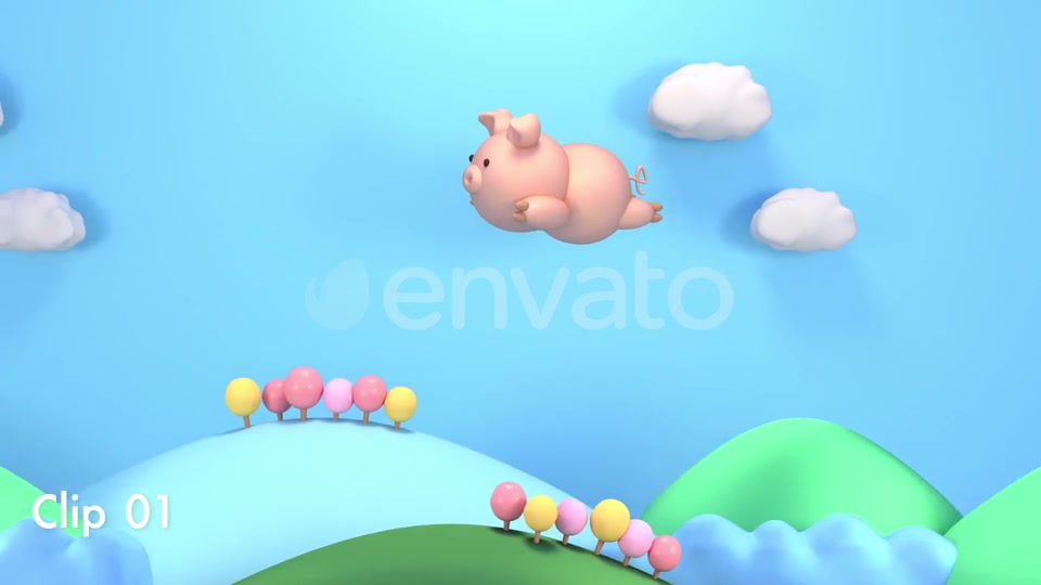 Cartoon Flying Pig Videohive 22339131 Motion Graphics Image 5