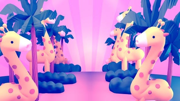 Cartoon Giraffe Jungle - Videohive 22668024 Download