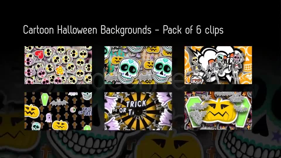 Cartoon Halloween Backgrounds 6 Videos Videohive 13323745 Motion Graphics Image 2