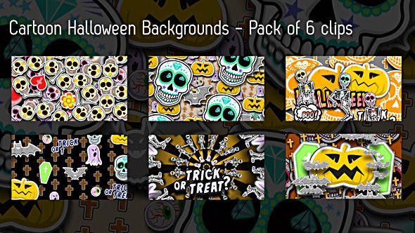 Cartoon Halloween Backgrounds 6 Videos - 13323745 Videohive Download
