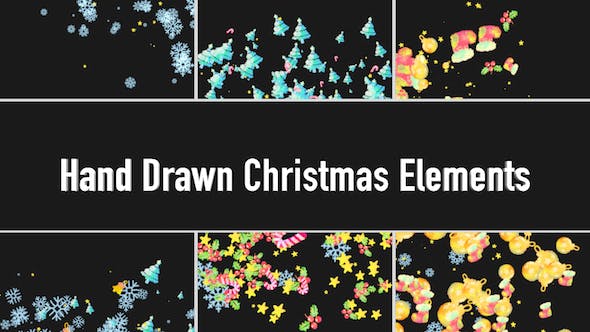 Cartoon Hand Drawn Christmas Transitions - Videohive Download 18908909