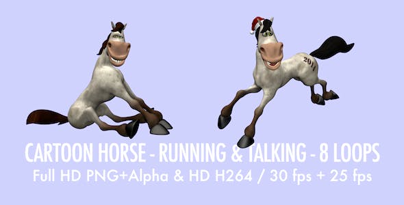 Cartoon Horse Pack of 8 Loops - 6444970 Download Videohive