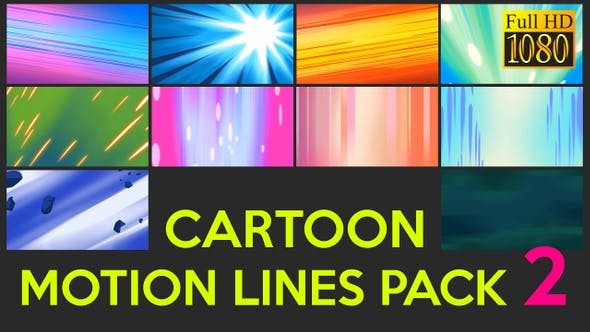 Cartoon Motion Lines Pack 2 - Videohive Download 23562201