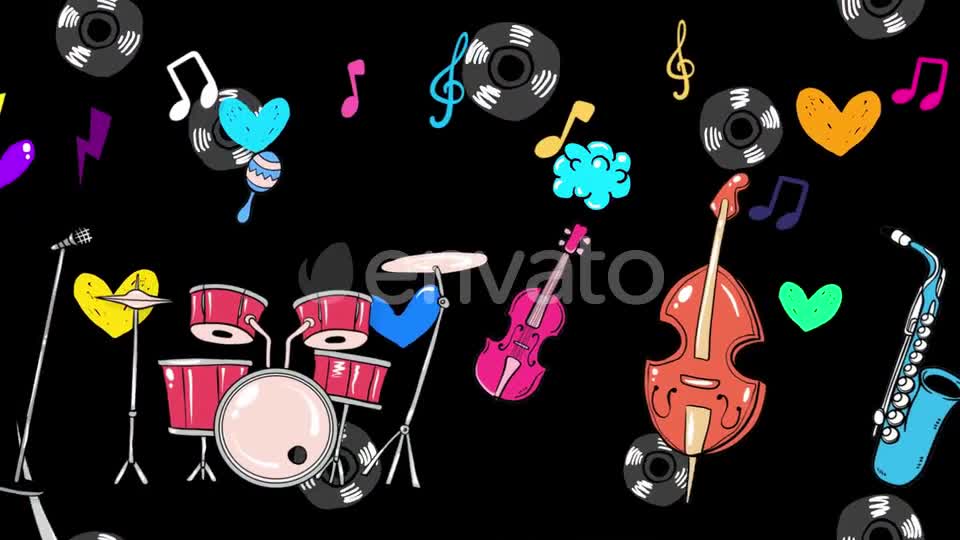 Cartoon Music Instrument 2 In 1 Videohive 25436483 Motion Graphics Image 1