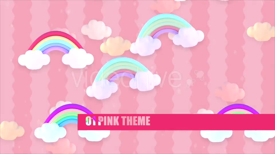 Cartoon Pastel Clouds and Rainbow Videohive 20036911 Motion Graphics Image 1