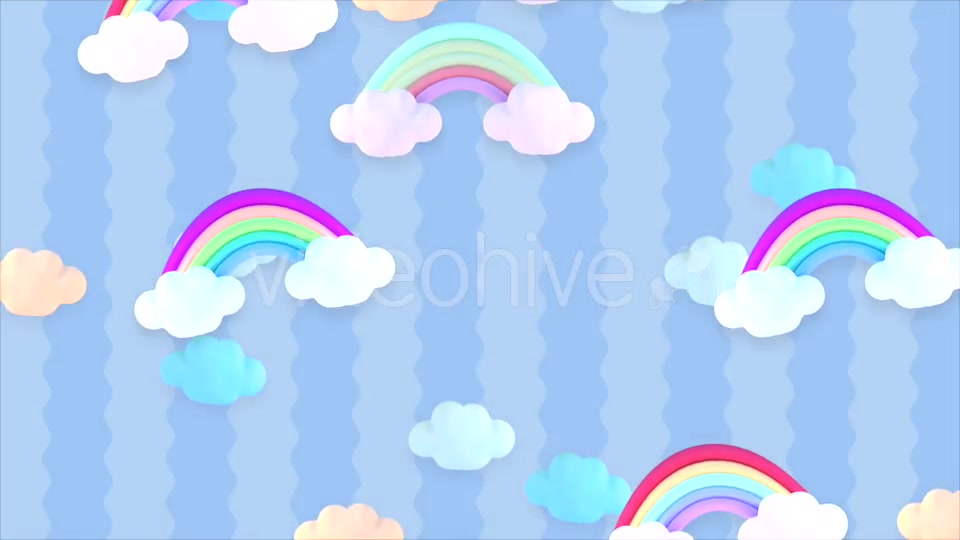 Cartoon Pastel Clouds and Rainbow Videohive 20036911 Motion Graphics Image 10