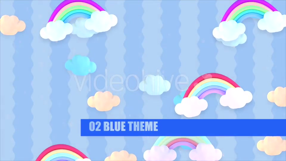 Cartoon Pastel Clouds and Rainbow Videohive 20036911 Motion Graphics Image 6