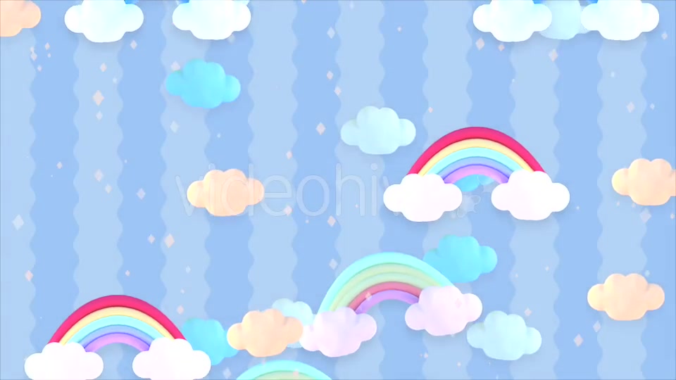 Cartoon Pastel Clouds and Rainbow Videohive 20036911 Motion Graphics Image 9