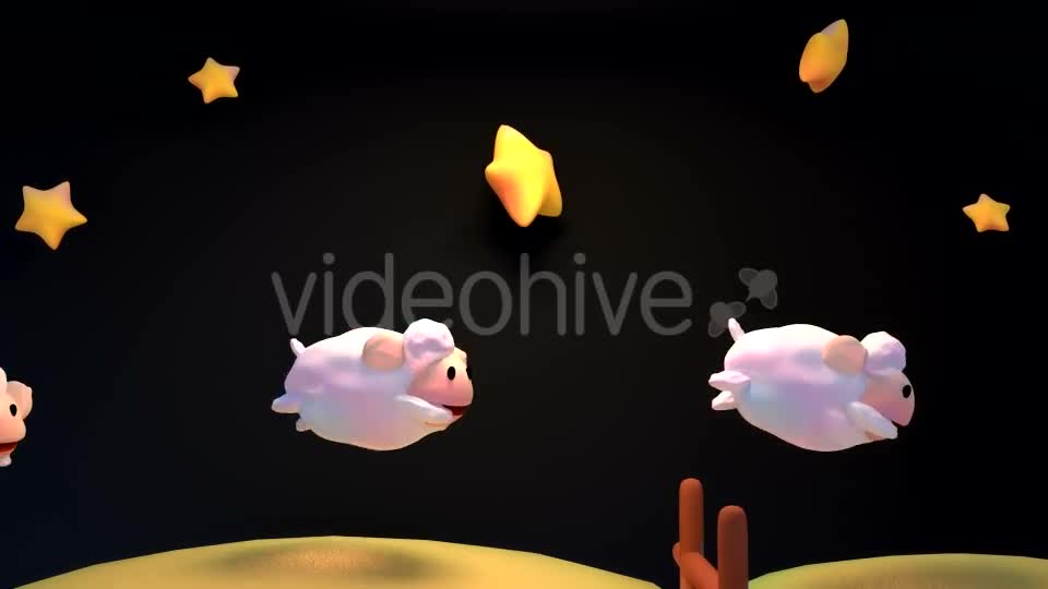 Cartoon Sheep Jumping Over A Fence Videohive 16005256 Motion Graphics Image 1