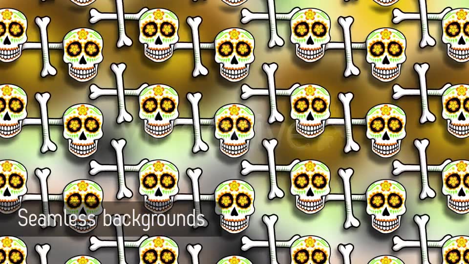Cartoon Skulls Backgrounds 6 Clips Videohive 9221913 Motion Graphics Image 3