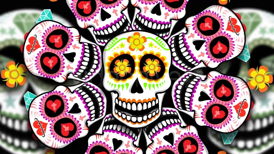 Cartoon Skulls Backgrounds 6 Clips Videohive 9221913 Motion Graphics Image 8