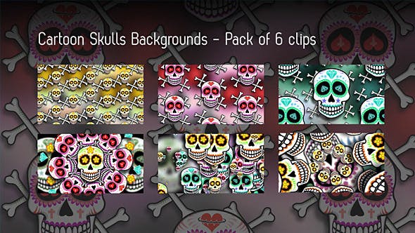 Cartoon Skulls Backgrounds 6 Clips - Download Videohive 9221913