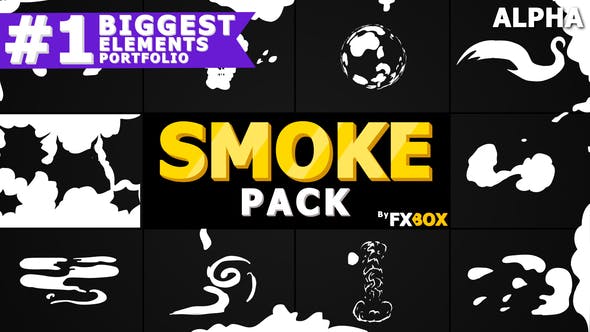 Cartoon SMOKE Elements And Transitions | Motion Graphics Pack - Videohive Download 21241954