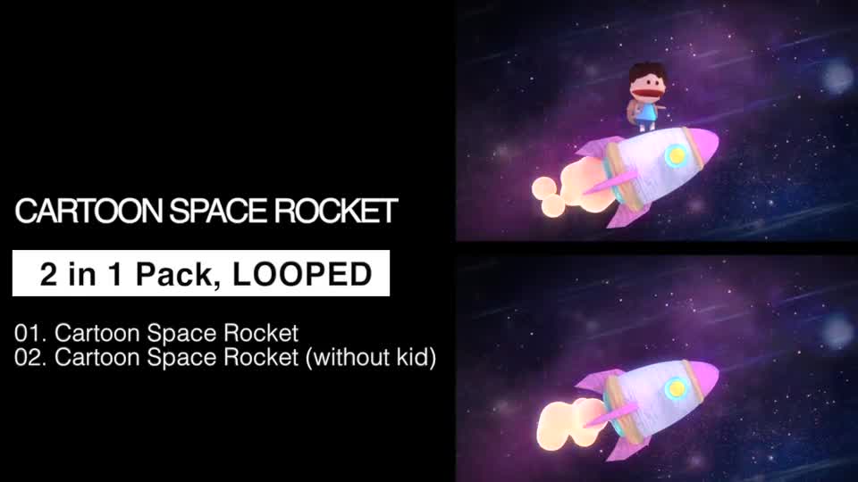 Cartoon Space Rocket 2 in 1 Pack Videohive 19912787 Motion Graphics Image 1