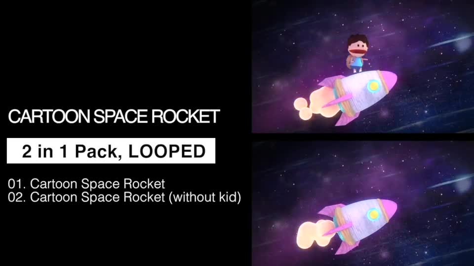 Cartoon Space Rocket 2 in 1 Pack Videohive 19912787 Motion Graphics Image 2