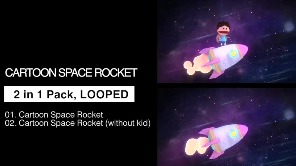 Cartoon Space Rocket 2 in 1 Pack Videohive 19912787 Motion Graphics Image 3