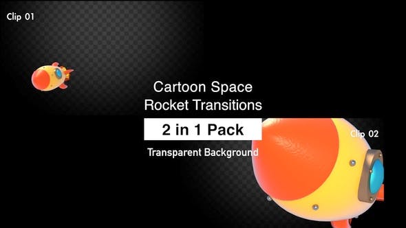 Cartoon Space Rocket Transitions Pack - Download 22382459 Videohive