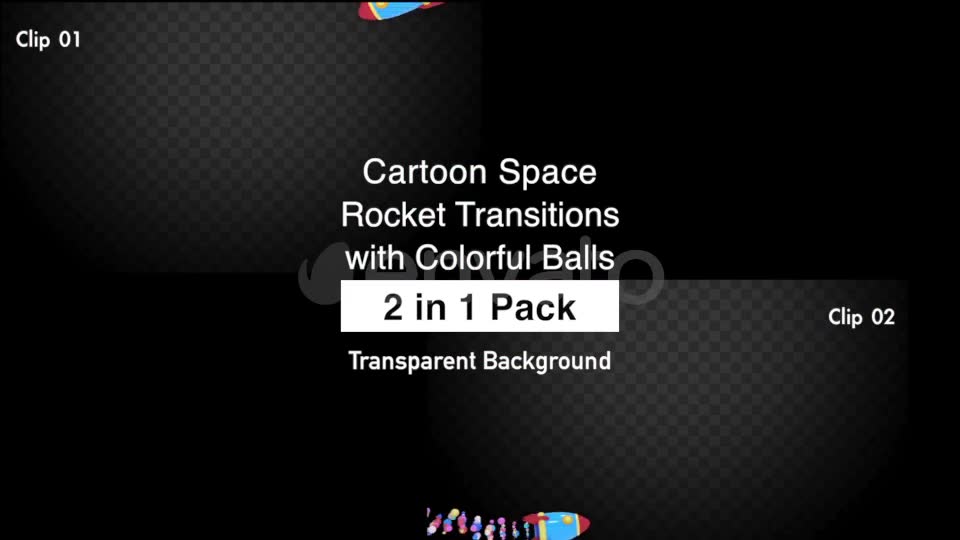 Cartoon Space Rocket Transitions with Colorful Balls Pack Videohive 22744225 Motion Graphics Image 2