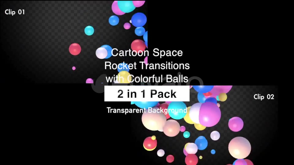 Cartoon Space Rocket Transitions with Colorful Balls Pack Videohive 22744225 Motion Graphics Image 3