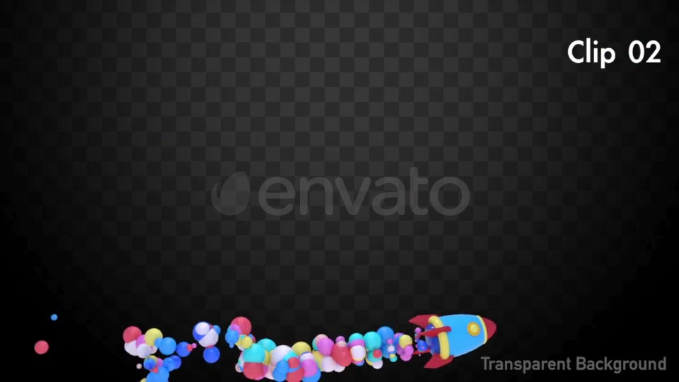 Cartoon Space Rocket Transitions with Colorful Balls Pack Videohive 22744225 Motion Graphics Image 9