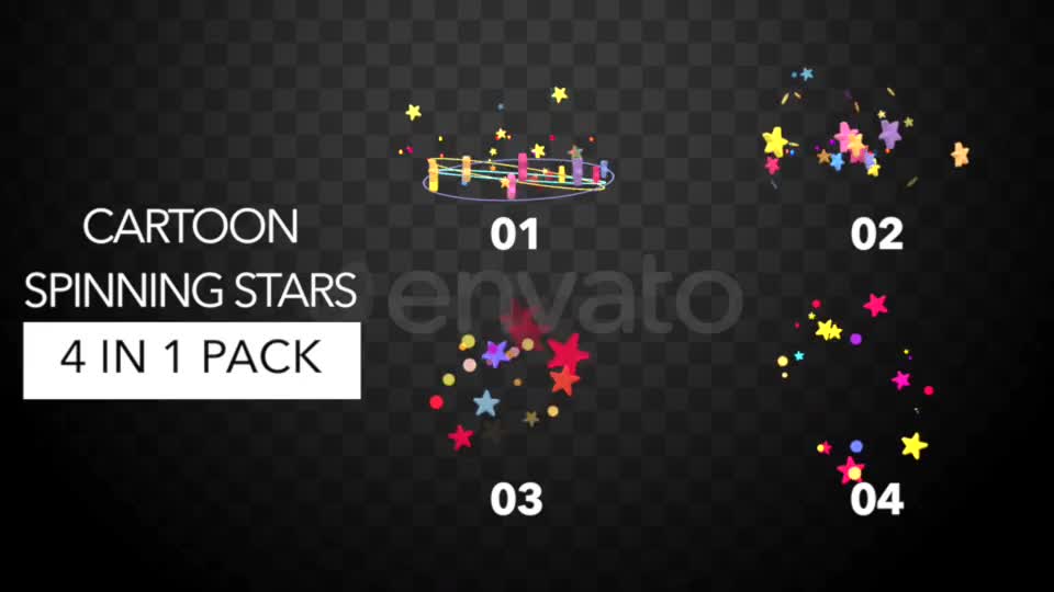 Cartoon Spinning Stars Pack Videohive 21880056 Motion Graphics Image 1