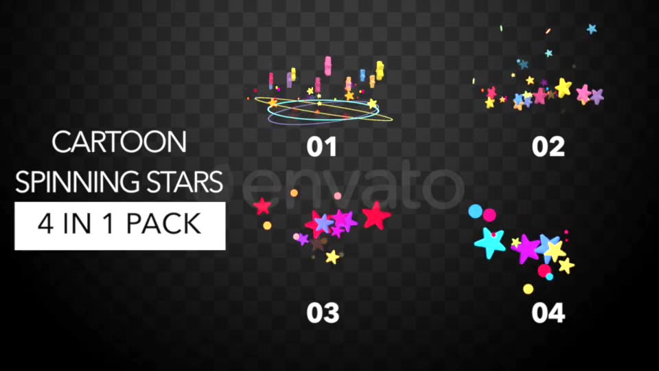 Cartoon Spinning Stars Pack Videohive 21880056 Motion Graphics Image 2