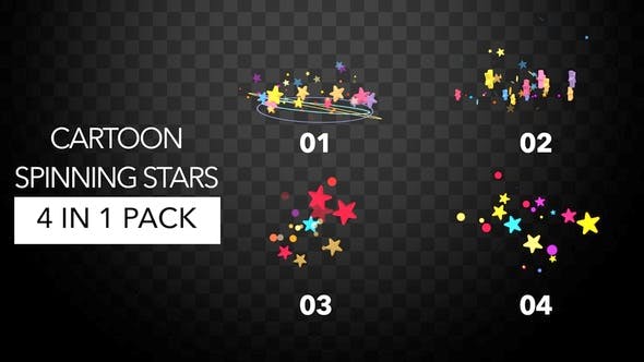 Cartoon Spinning Stars Pack - Videohive 21880056 Download