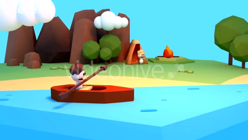 Cartoon Summer Camp And Kayaking Videohive 15979595 Motion Graphics Image 1