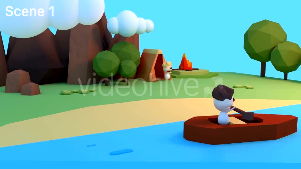 Cartoon Summer Camp And Kayaking Videohive 15979595 Motion Graphics Image 2