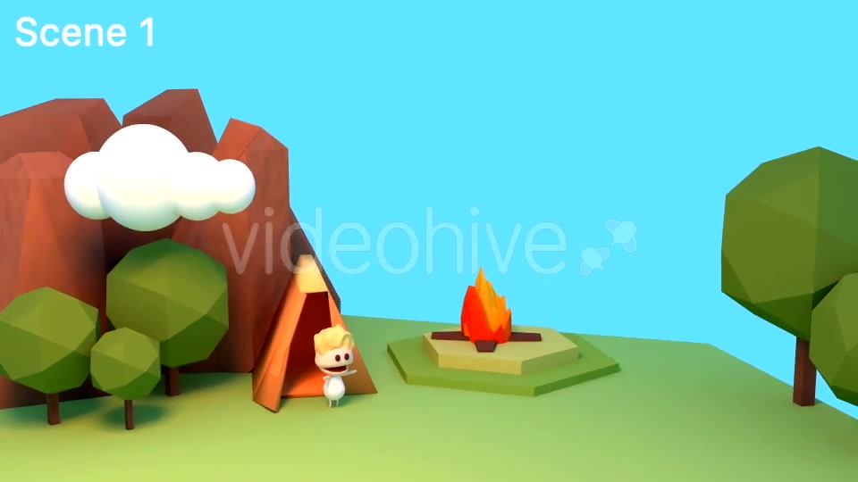 Cartoon Summer Camp And Kayaking Videohive 15979595 Motion Graphics Image 4