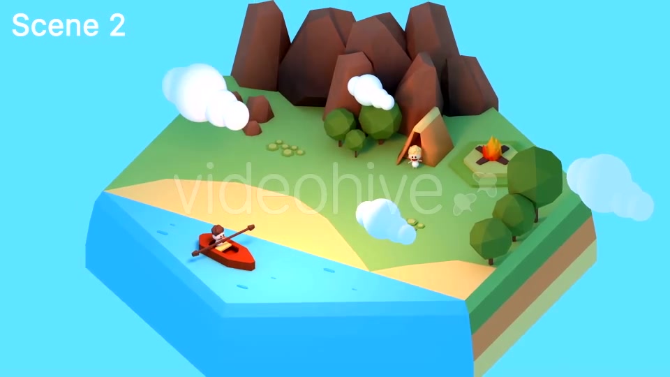 Cartoon Summer Camp And Kayaking Videohive 15979595 Motion Graphics Image 6