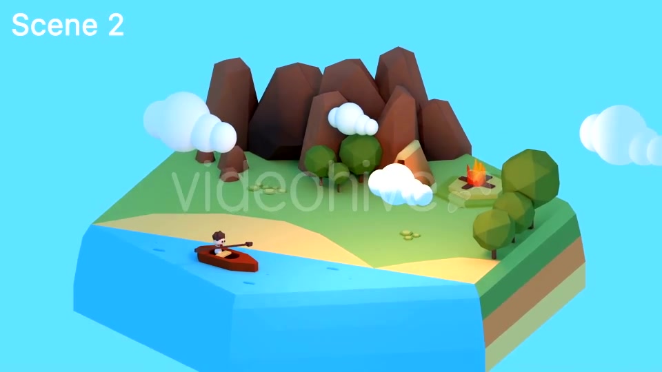 Cartoon Summer Camp And Kayaking Videohive 15979595 Motion Graphics Image 7