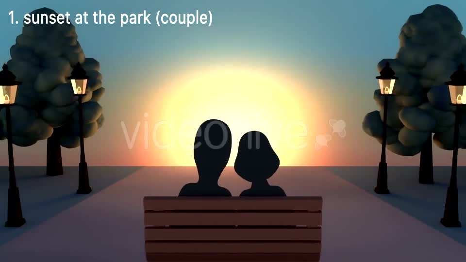 Cartoon Sunset At The Park Videohive 16361382 Motion Graphics Image 1