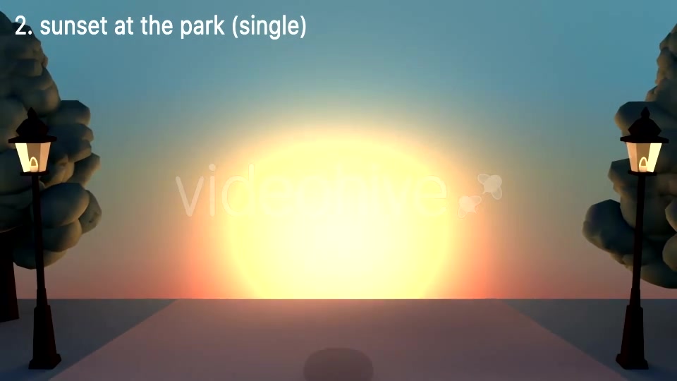 Cartoon Sunset At The Park Videohive 16361382 Motion Graphics Image 10
