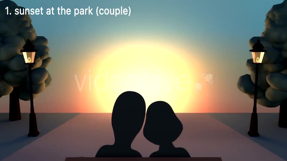 Cartoon Sunset At The Park Videohive 16361382 Motion Graphics Image 2