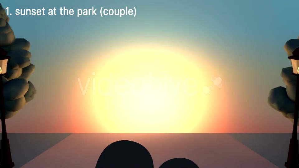 Cartoon Sunset At The Park Videohive 16361382 Motion Graphics Image 3