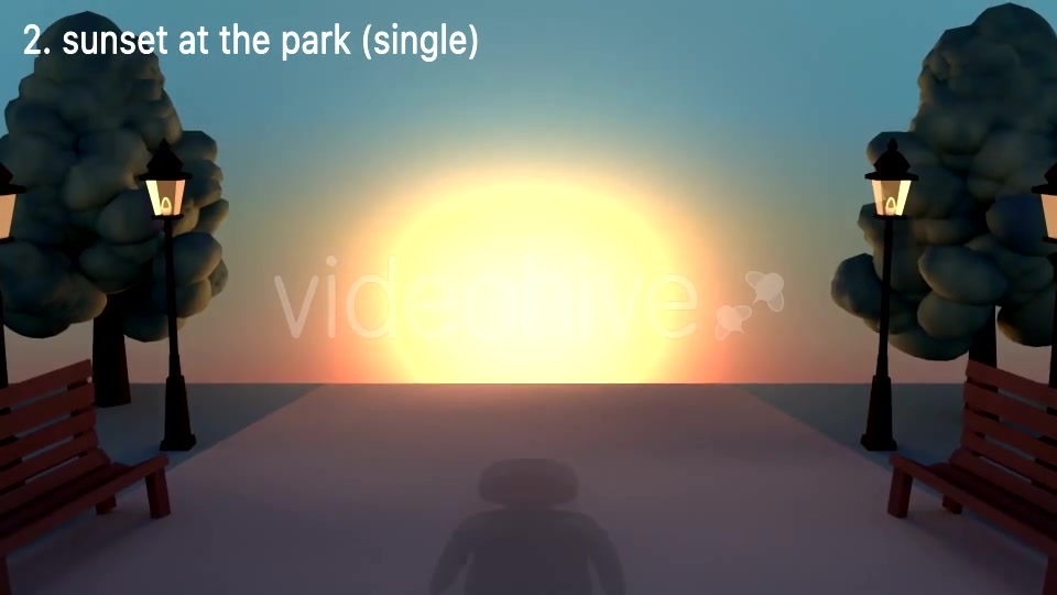 Cartoon Sunset At The Park Videohive 16361382 Motion Graphics Image 7