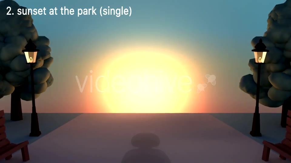 Cartoon Sunset At The Park Videohive 16361382 Motion Graphics Image 8