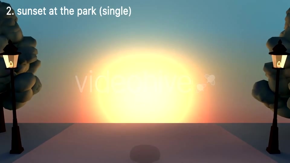 Cartoon Sunset At The Park Videohive 16361382 Motion Graphics Image 9