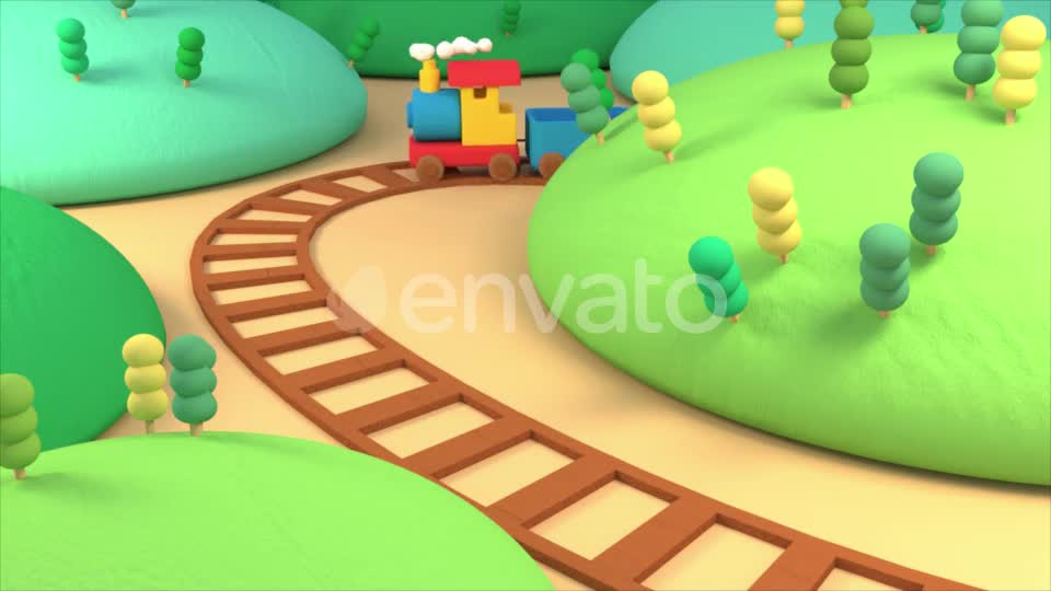 Cartoon Train and Mountains Videohive 23939071 Motion Graphics Image 1