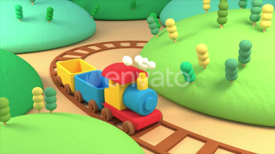 Cartoon Train and Mountains Videohive 23939071 Motion Graphics Image 2