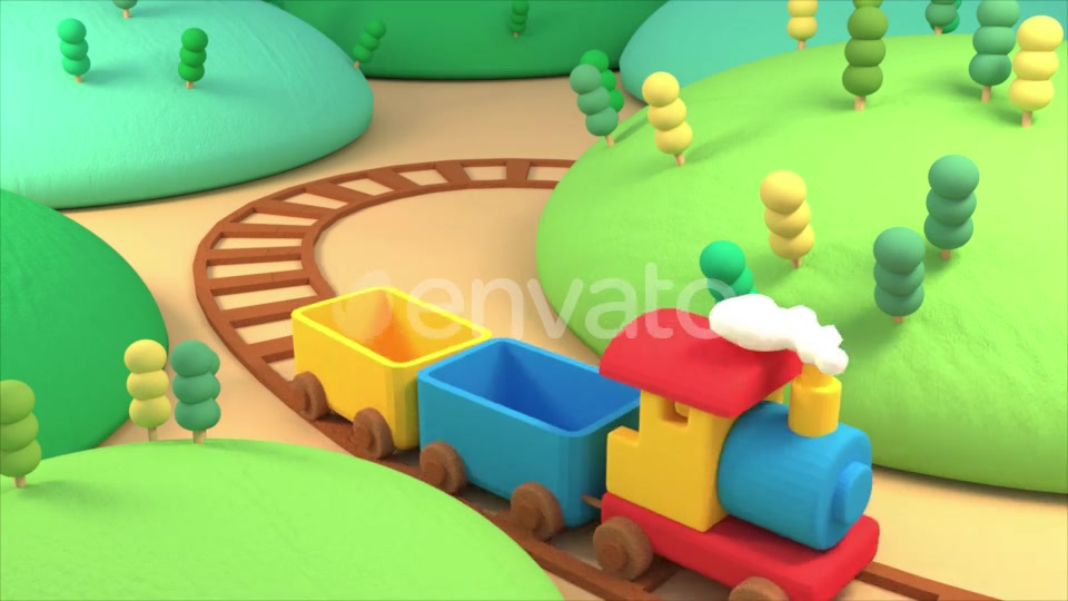 Cartoon Train and Mountains Videohive 23939071 Motion Graphics Image 3