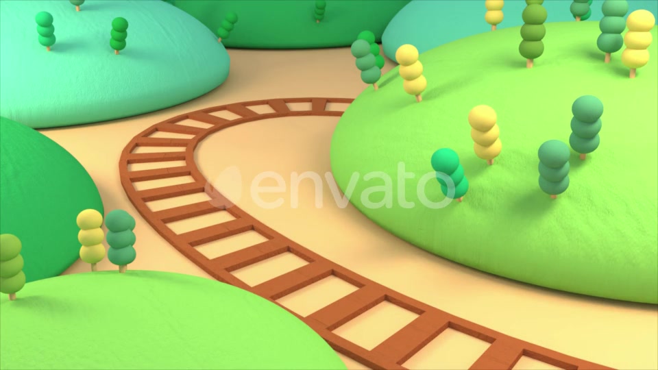 Cartoon Train and Mountains Videohive 23939071 Motion Graphics Image 4