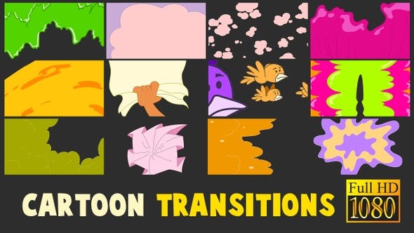 Cartoon Transitions - Videohive Download 23330998