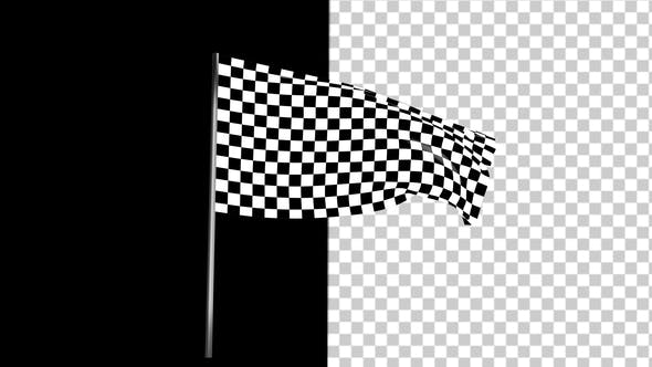 Checkered Race Flag Waving with an Alpha Channel - Download Videohive 22040924