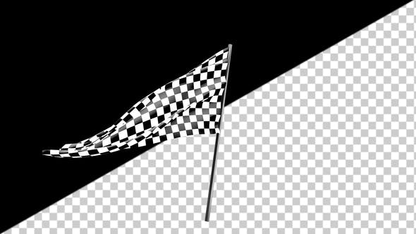 Checkered Race Flag Waving with an Alpha Channel - Videohive Download 22040918