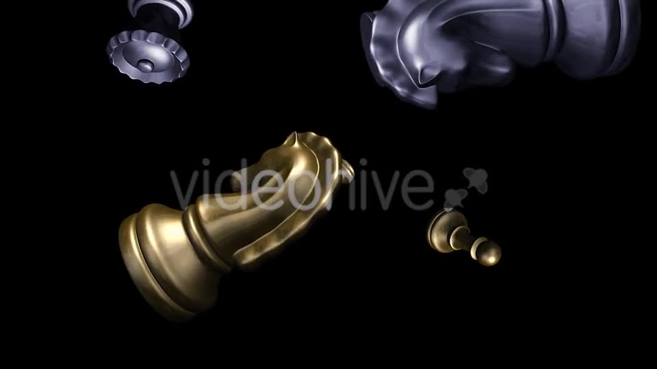 Chess Pieces Falling Gold & Silver Videohive 8950737 Motion Graphics Image 1