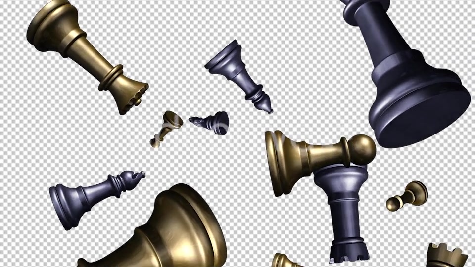 Chess Pieces Falling Gold & Silver Videohive 8950737 Motion Graphics Image 10