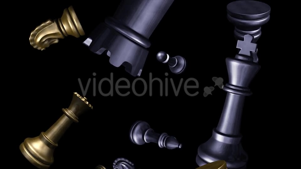 Chess Pieces Falling Gold & Silver Videohive 8950737 Motion Graphics Image 4